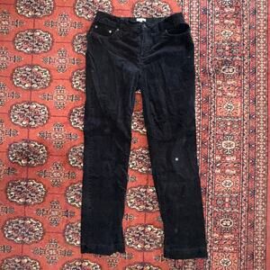 St.‎ John’s Bay 10 Jet Black Corduroy Stretch Cotton Straight Leg Jeans Pants